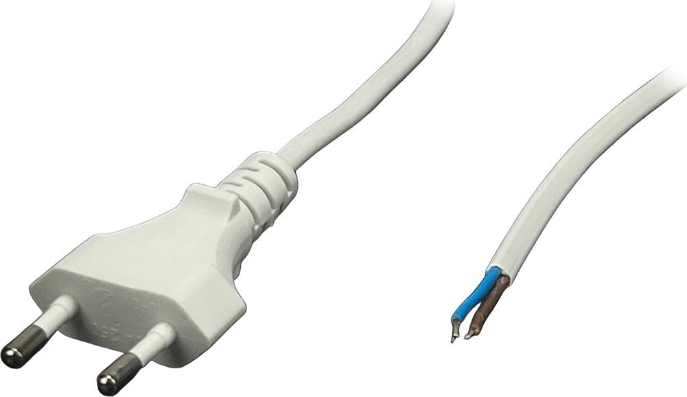 POSAC-CEE7/16WH12: POS AC cable CEE7/16-YJ01[2,5A]-tinned ends H03VVH2-F2G0,5 L=1200 white