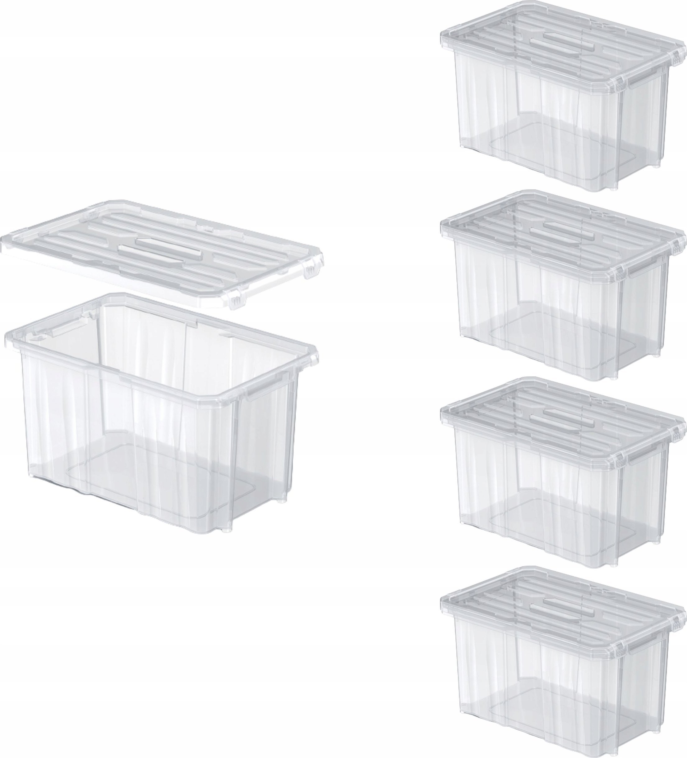 Prosperplast 5x Pojemnik, organizer do przechowywania NCC12 z pokrywą