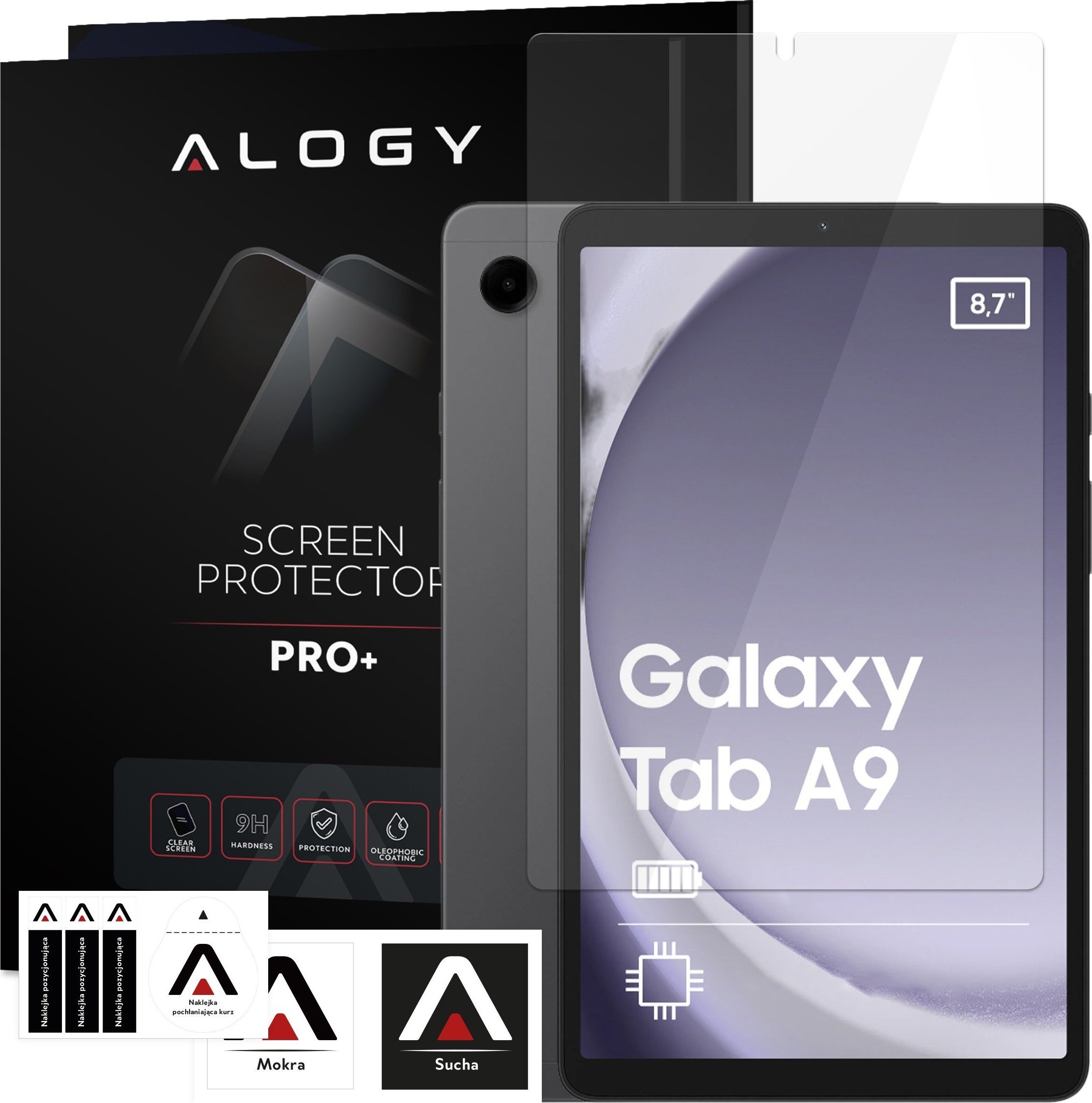 Alogy Szkło hartowane do Samsung Galaxy Tab A9 2023 8.7" 2gen X110 / X115 na ekran Screen Protector Pro+ 9H