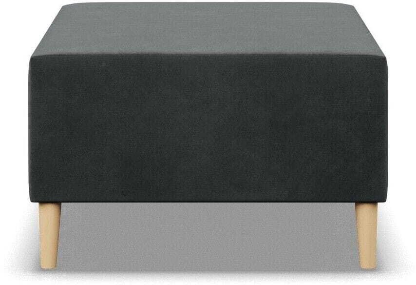 Adams Group Pufa, podnóżek, MILO, velvet, 71x71x40cm, ciemnoszary