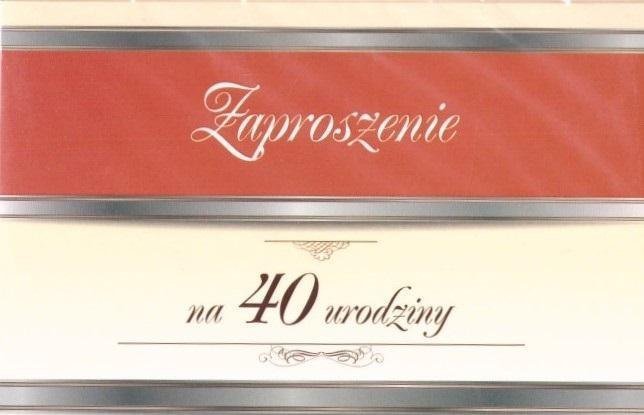 Trend Zaproszenie Urodziny 40 ZT07 (10szt.)