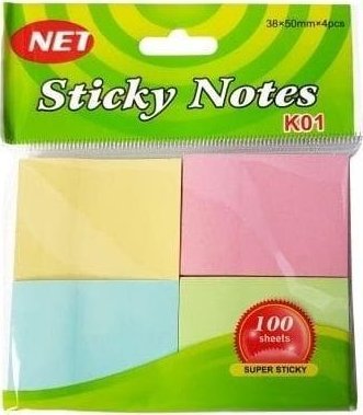 Karteczki samoprzylepne pastel 38x50mm 4x100K