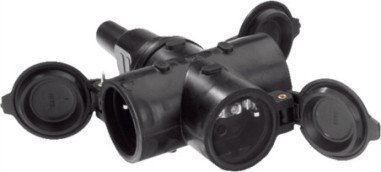 Bachmann Styk ochronny z litej gumy BACHMANN, 3x złącze, czarny, do montażu