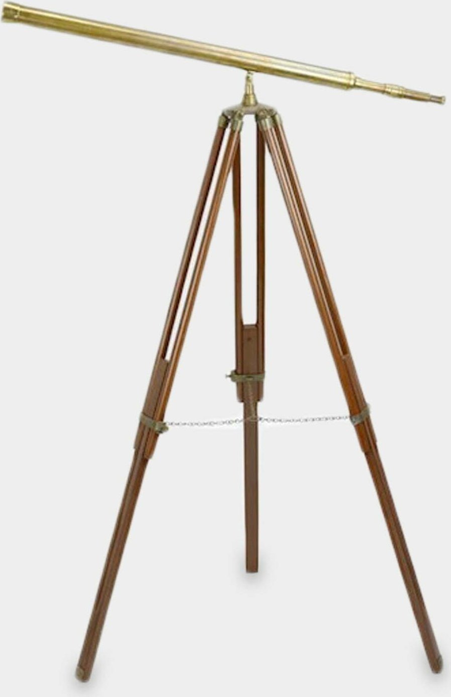 Luneta rzezbyzbrazu Duża Dekoracyjna Luneta Mosiężna na Drewnianym Trójnogu