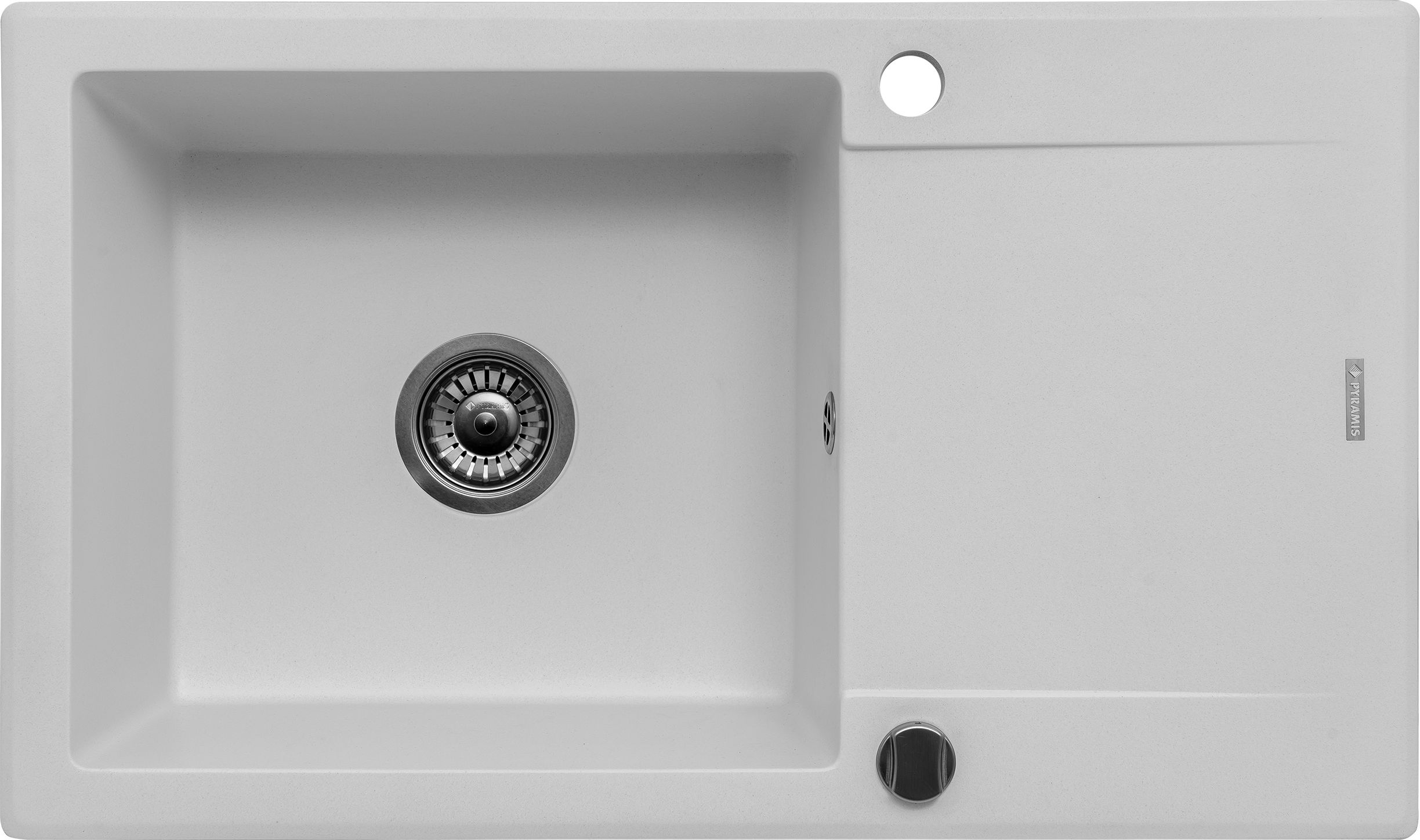 Zlewozmywak Pyramis granitowy Pyramis Korfu 78x46 1B 1D biały polarny