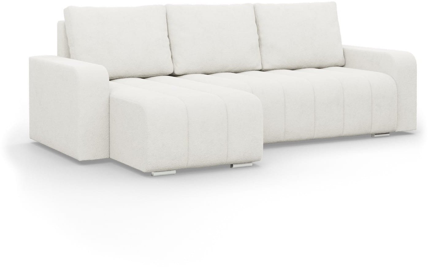 Narożnik z poduszkami, Velluto, 237x144x87 cm, kremowy | TYLETEGOTU