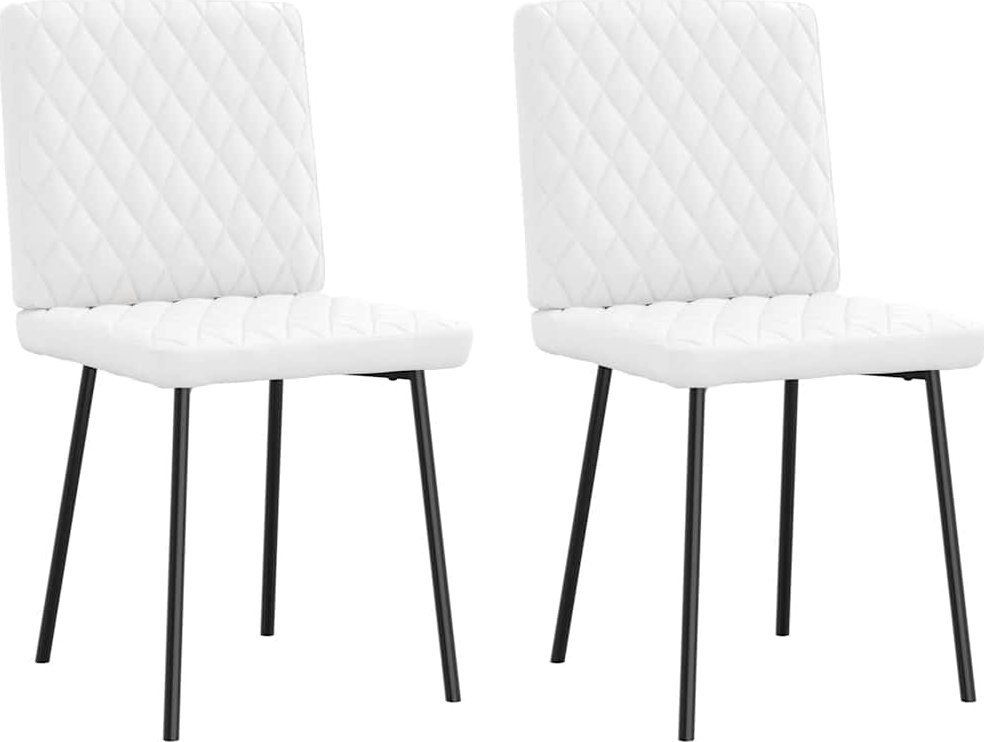 vidaXL Krzesła stołowe, 2 szt., białe, obite sztuczną skórą