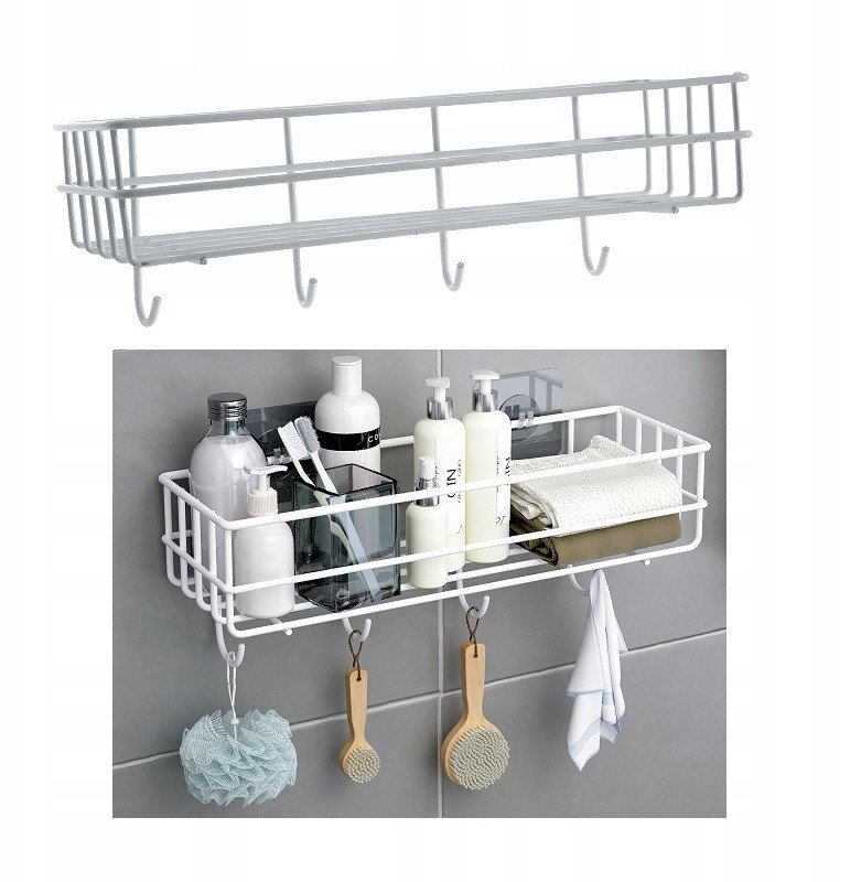 PÓŁKA Łazienkowa PRYSZNICOWA WISZĄCA Biała METAL