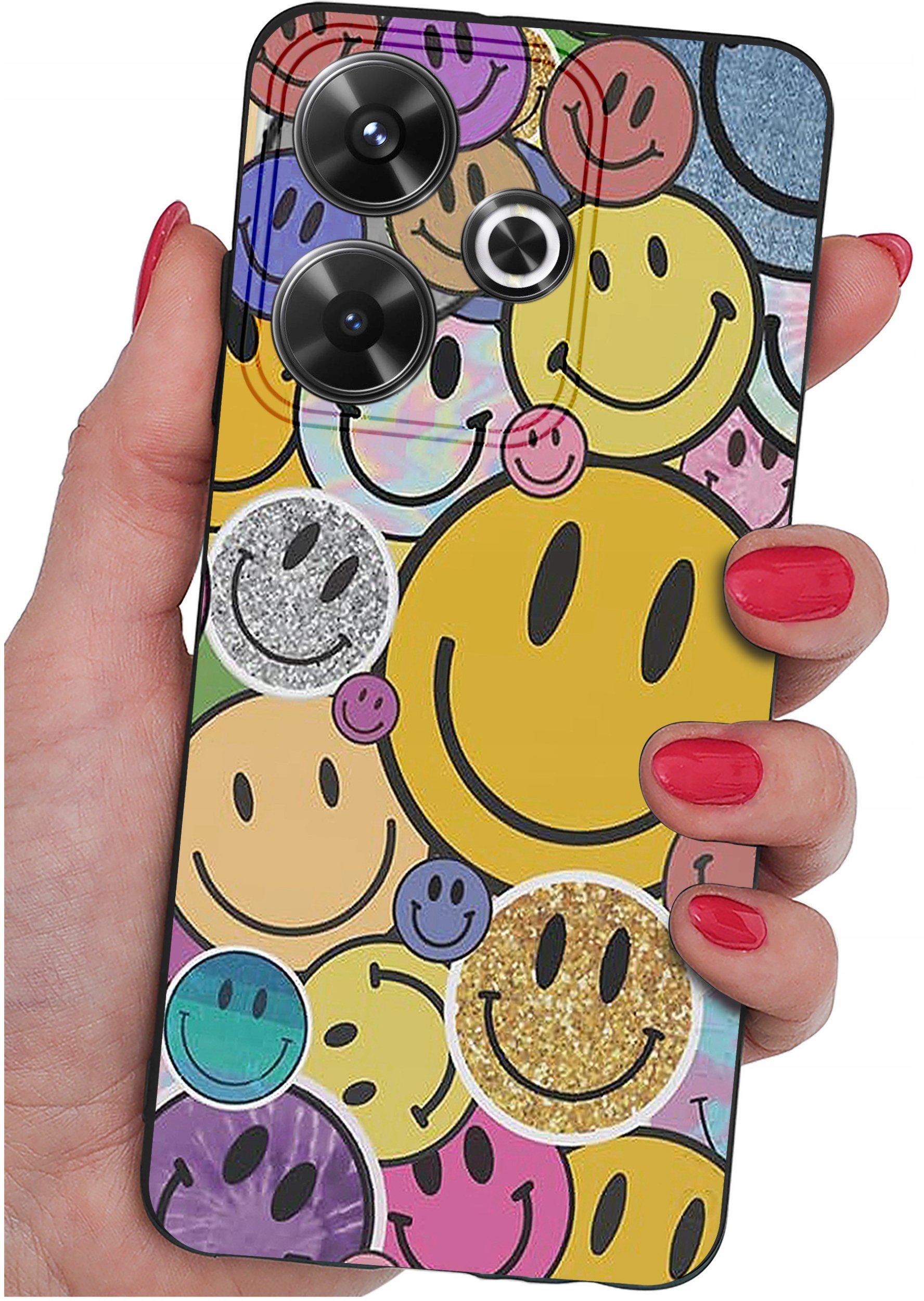 Etui do Xiaomi Redmi 13 4G WZORY |SILIKONOWE MATT CASE + SZKŁO 9H