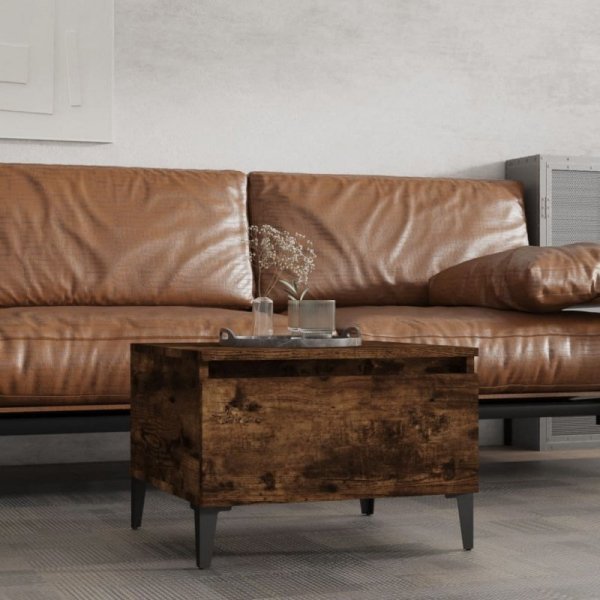 vidaXL Stolik boczny, przydymiony dąb, 50x46x35 cm