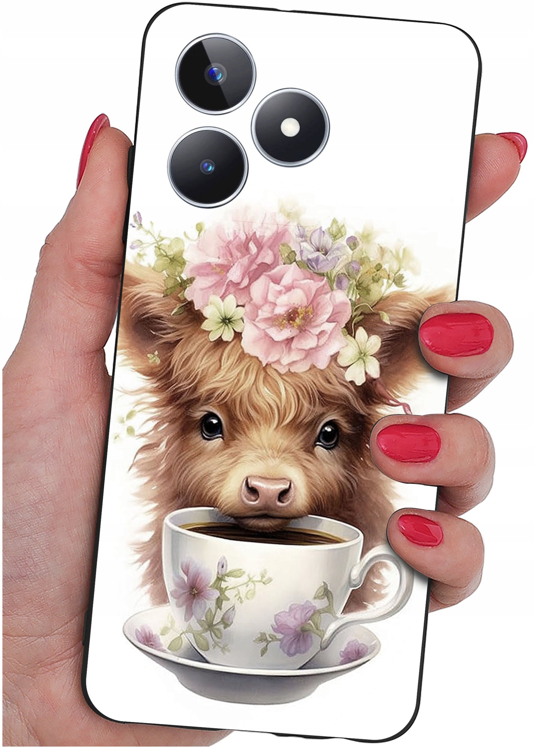 ETUI do Realme C51| C53 WZORY |SILIKONOWE MATT CASE + SZKŁO 9H