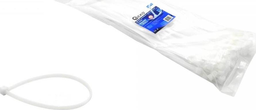 Geko OPASKI ZACISKOWE NYLONOWE BIAŁE 200X3.6MM UV 100SZT.(200) G17148 GEKO