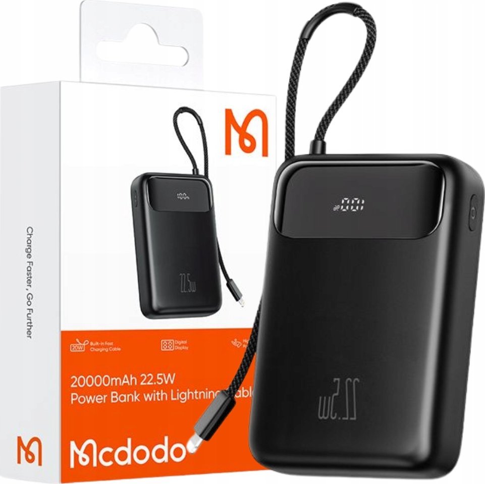 Powerbank Mcdodo POWERBANK 20000MAH with display USB USB-C 22,5W + KABEL LIGHTNING