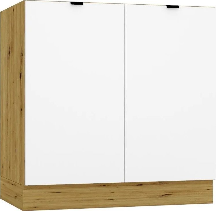 Szafka pod zlew GIANNA D80ZL biała alaska/dąb artisan STOLKAR