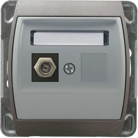 Ospel Gniazdo antenowe Gazela pojedyncze typ F srebrne (GPA-1JF/m/18/23)