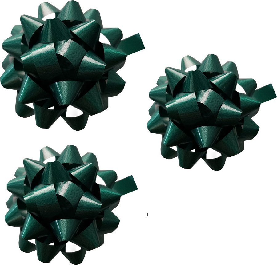 Rozetka KOKARDA do prezentów 3szt. 6,5cm Zielona K7