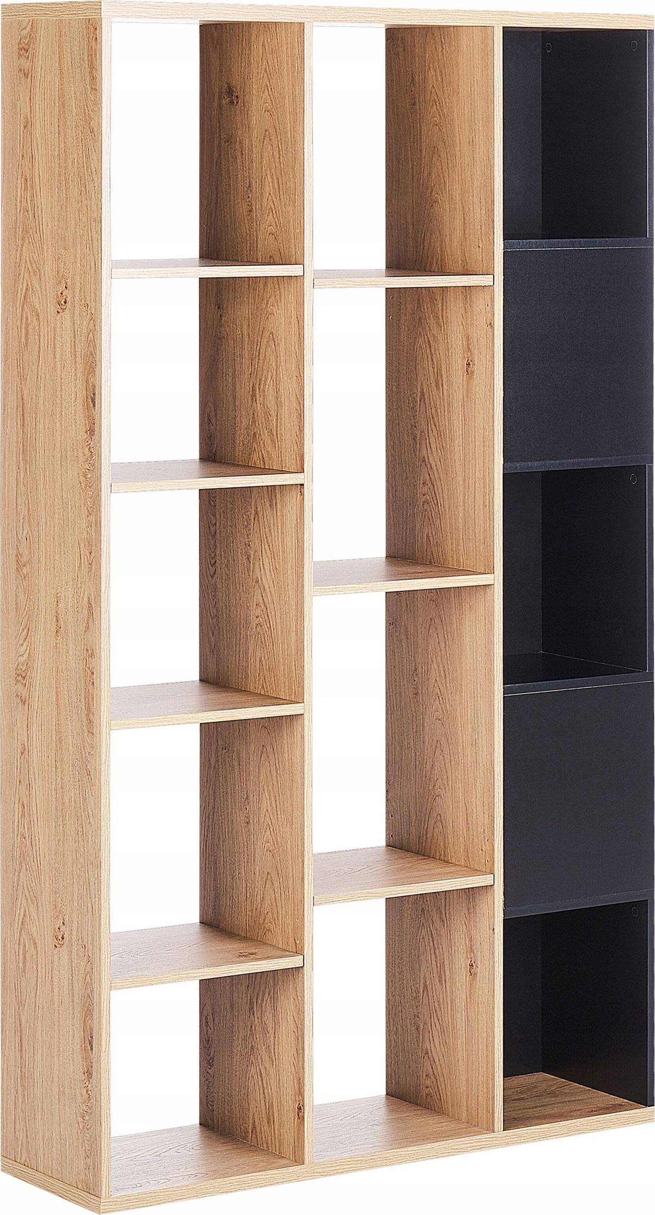 Beliani Regał jasne drewno z czarnym BANGOR
