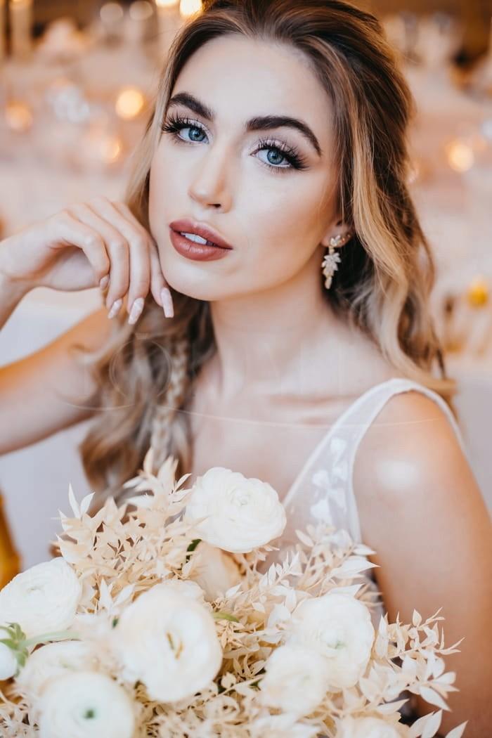 KOKONET Kolczyki złote wiszące diamenty wesele boho glam