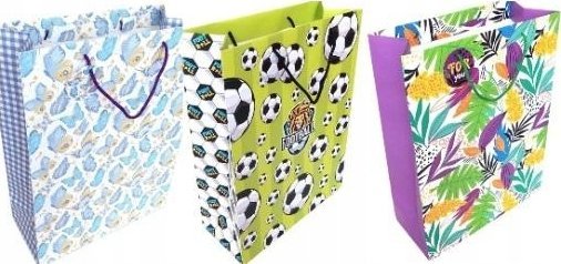 Dekoracja świąteczna MFP paper Torebka ozdobna matowa 32x42x14cm mix FRESH