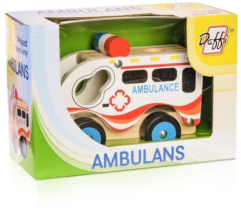 Drewniane auto z oponami Ambulans D-103 41035