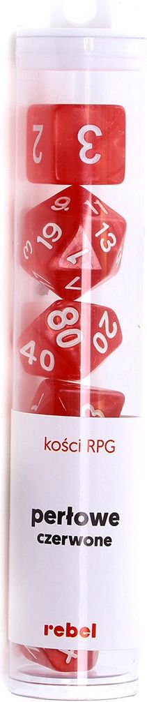 Rebel Komplet kości RPG Perłowe - Czerwone