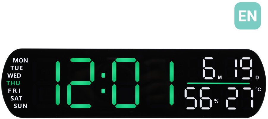 JVD Zegar sieciowy LED SB5512.2 cyfry 5 cm, termometr, budzik, wersja angielska