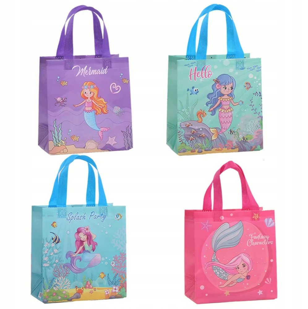 Torebki prezentowe Syrenki Mermaid Urodziny Party 23x22cm 4 szt