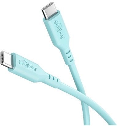 Kabel USB Goobay USB-C - USB-C 1.5 m Turkusowy (77744)