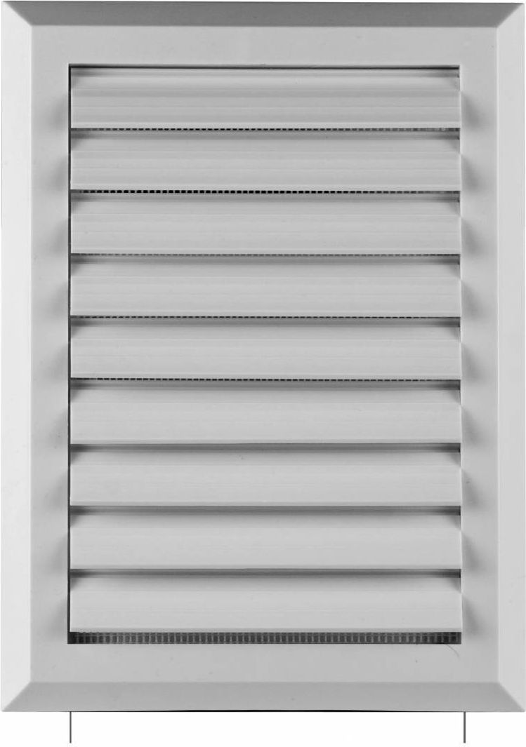 AWENTA Kratka wentylacyjna biała z żaluzją siatką i rozpieraczem 130 x 192mm (T41)