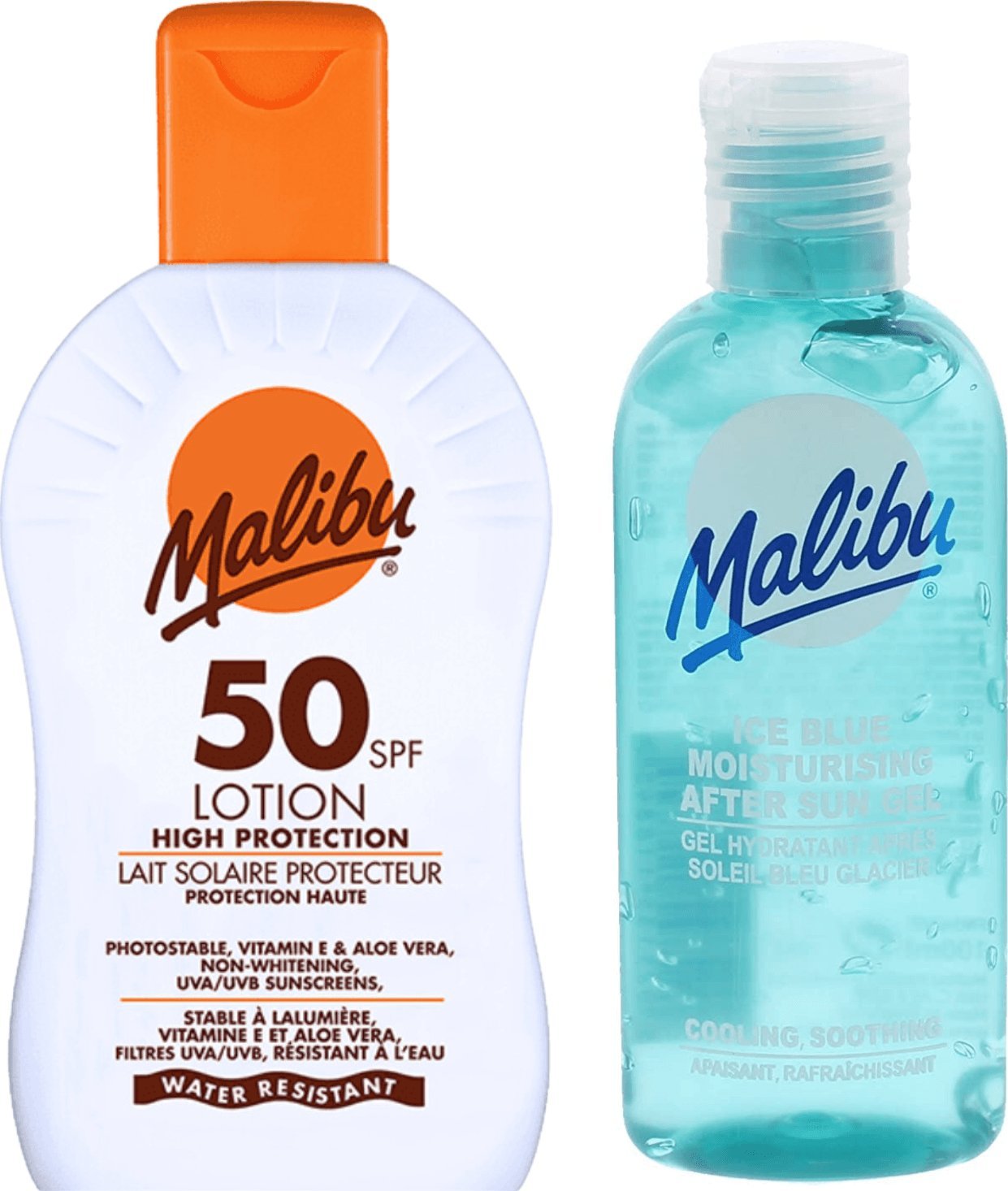 Malibu Malibu SPF50 Wodoodporny Balsam 200ml + Żel Po Opalaniu 100ml