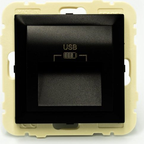 Efapel EFAPEL LOGUS90 GNIAZDO PODWÓJNE USB TYP A 20 2,4A CZARNY 90384 KWIS