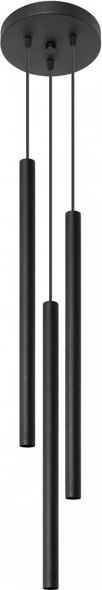 Lampa wisząca Lumes Czarna potrójna lampa wisząca zwisy - EX521-Pastels