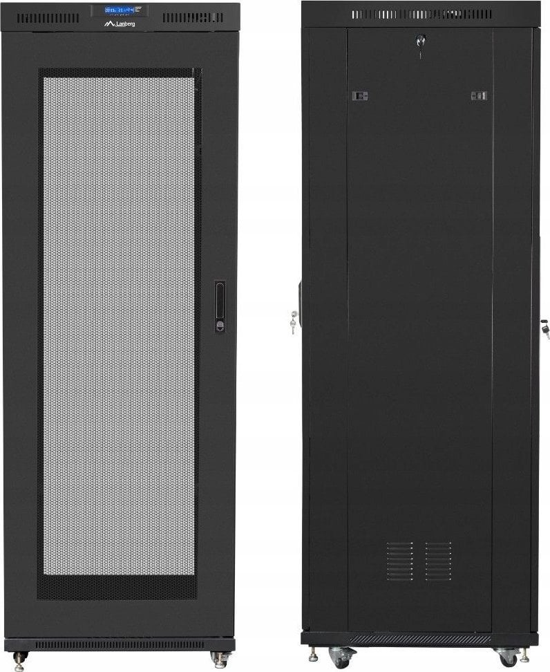 Szafa Lanberg Szafa instalacyjna Rack stojąca 19" 42U 800x800 Drzwi perforowane czarna Lanberg LCD (flat pack)