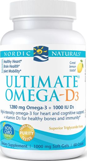 Nordic naturals Nordic Naturals - Ultimate Omega-D3, 1280mg, Smak Cytrynowy, 60 kapsułek miękkich