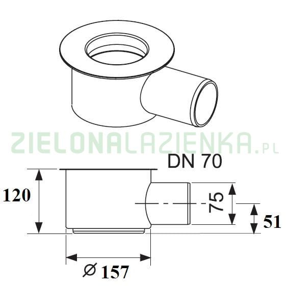 Tece TECEdrainline Kolano odpływowe 1,2 L/S (650002)