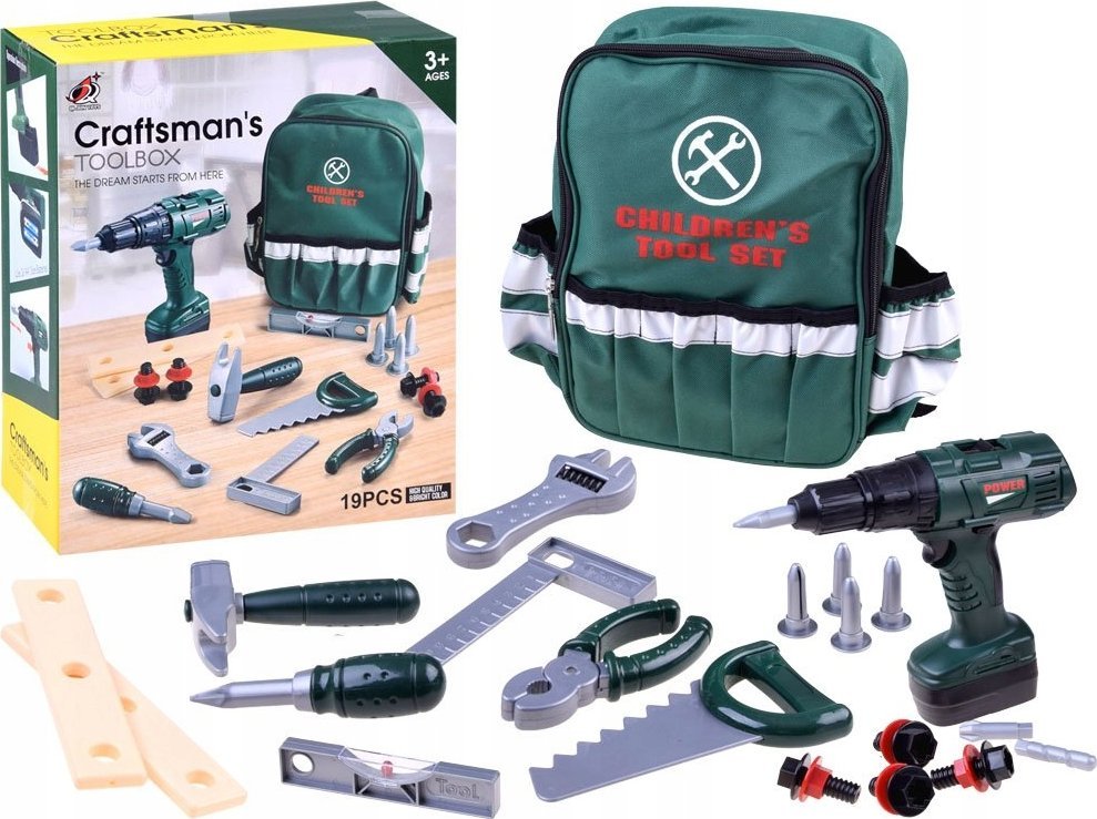 Plecak Z Narzędziami Zestaw Dla Dzieci + Wkrętarka