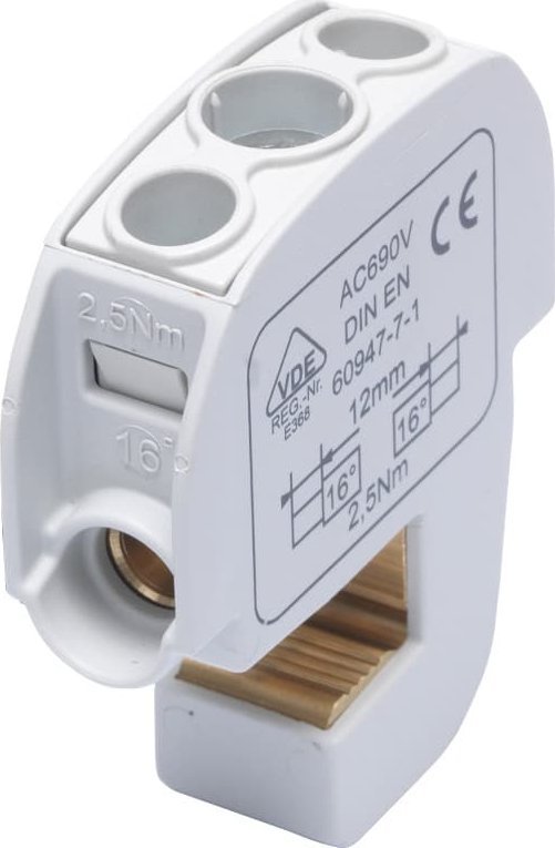 Simet Zacisk izolowany szynowy SBB 16 (86105) SIMBLOCK szary 81550002