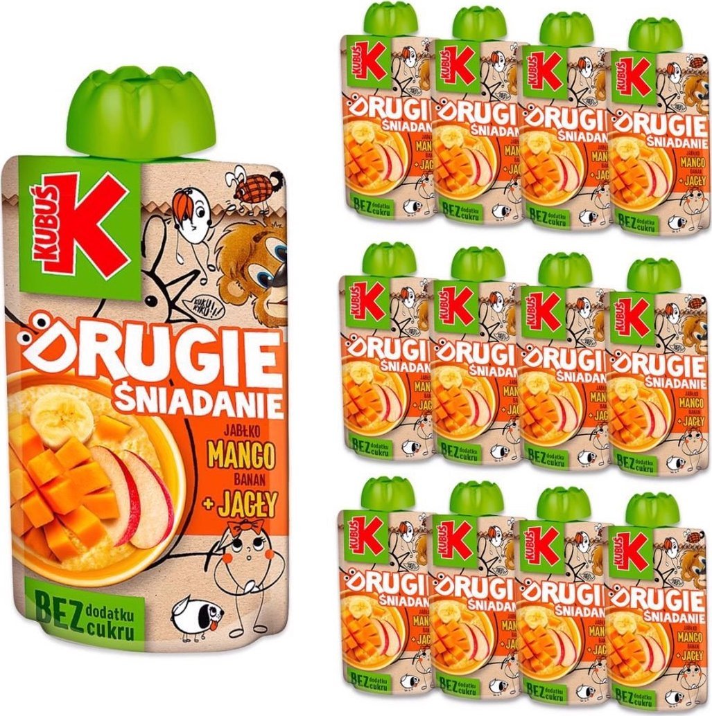Kubuś Kubuś Drugie śniadanie Mus jabłko mango banan + jagły 100 g x12 sztuk