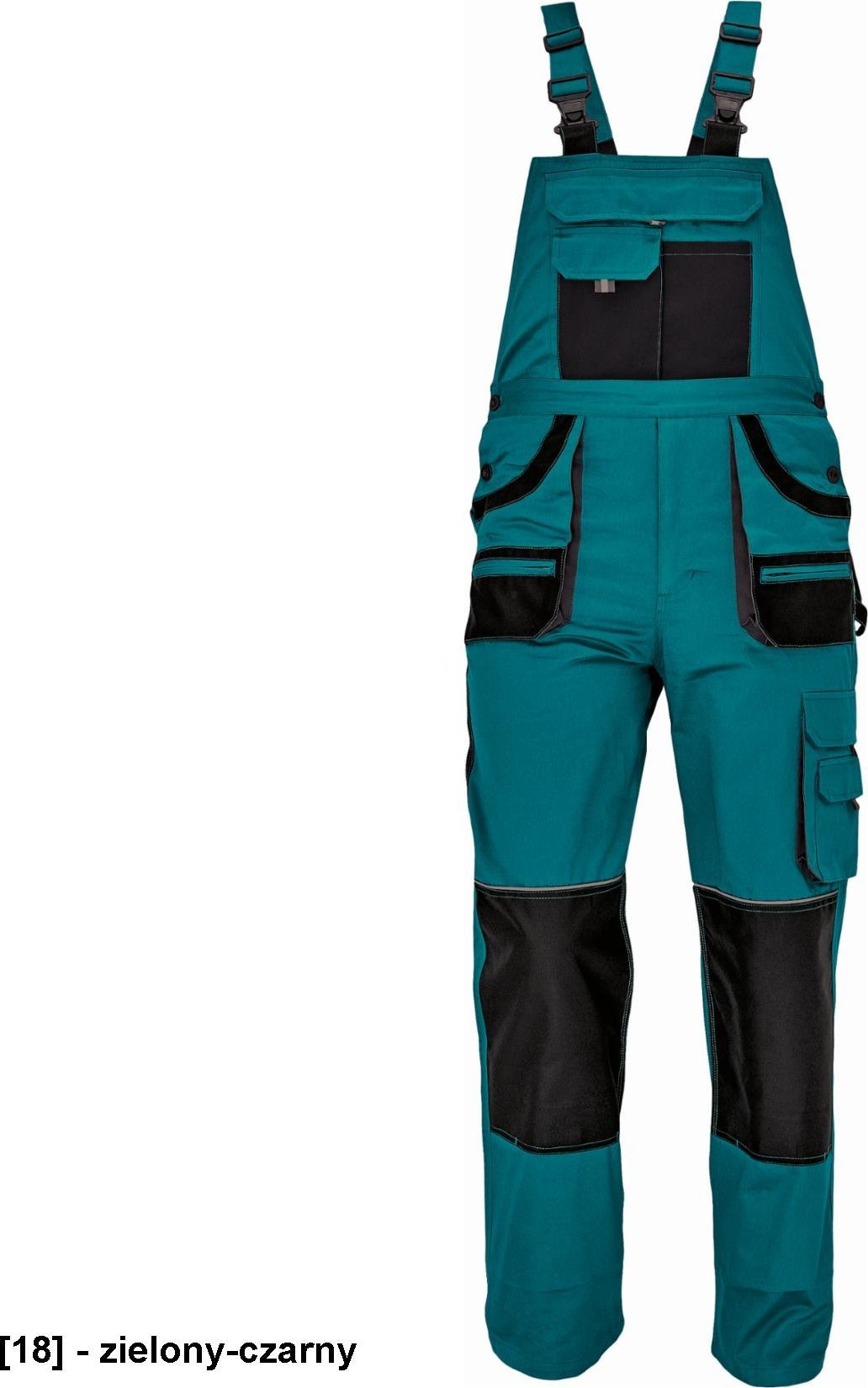 CERVA FF CARL BE-01-004 - ogrodniczki - biały-szary 48