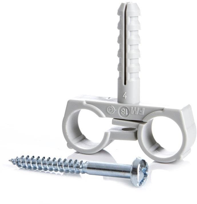 DOUBLE PIPE HOLDER D22 M10 2PCS