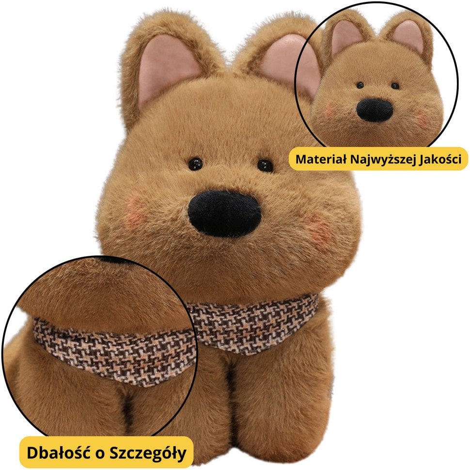 Pluszowa Maskotka Przytulanka Piesek Z Chustą Brązowy 25cm