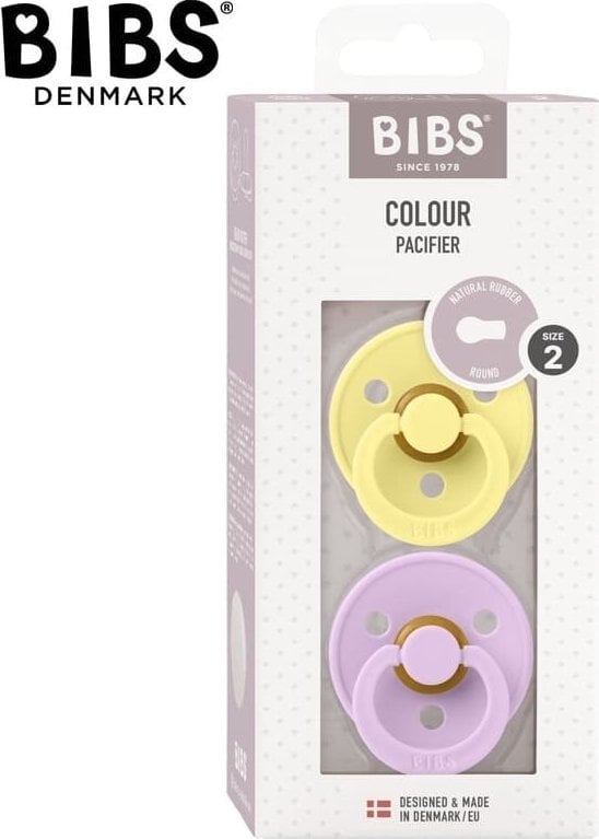 Bibs BIBS COLOUR 2-PACK SUNSHINE & VIOLET SKY M Smoczek Uspokajający kauczuk Hevea
