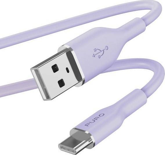 Kabel USB Puro USB-A - USB-C 1.5 m Fioletowy (PUR679)