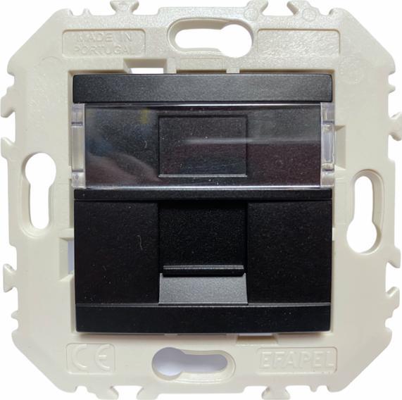 Efapel EFAPEL QUADRO45 GNIAZDO KOMPUTEROWE RJ45 KAT6 45455 KWPM CZARNY