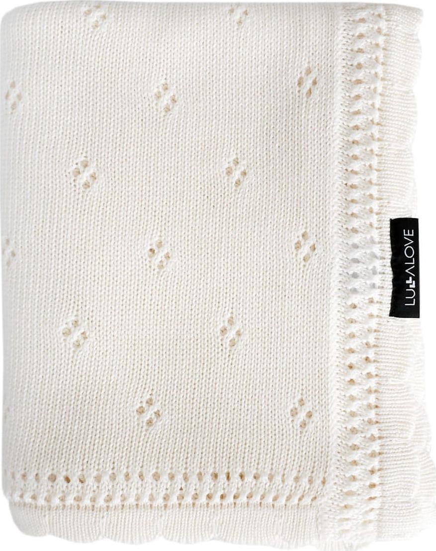 LullaLove Kocyk niemowlęcy ażurowy Daisy Kokos Lullalove