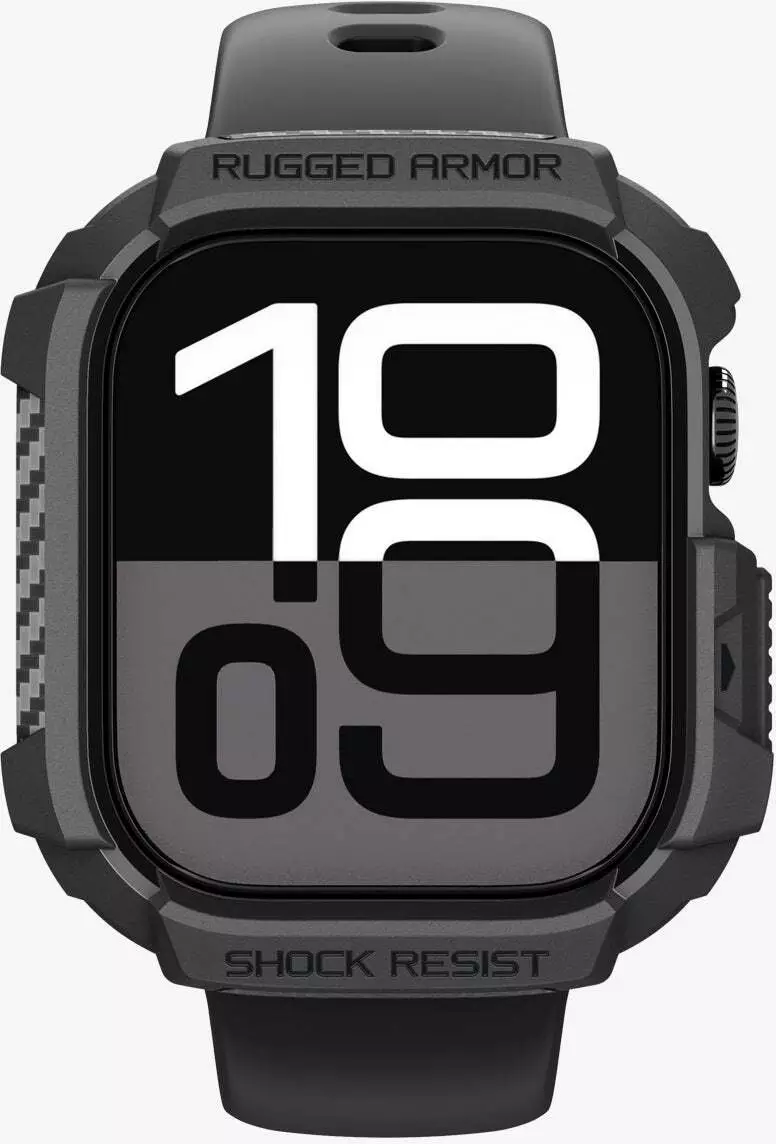 Spigen Rugged Armor 2, matte black - Apple Watch 11 46mm