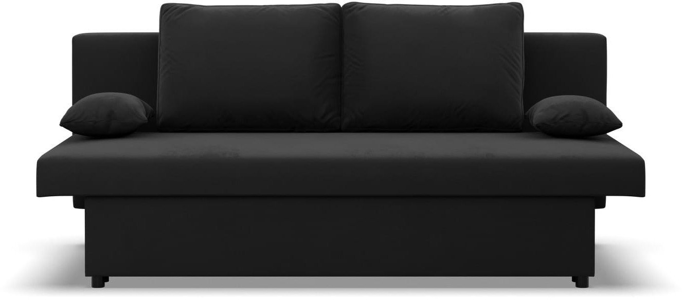 Kanapa, funkcja spania, Hugo, 191x91x92 cm, czarny | TYLETEGOTU