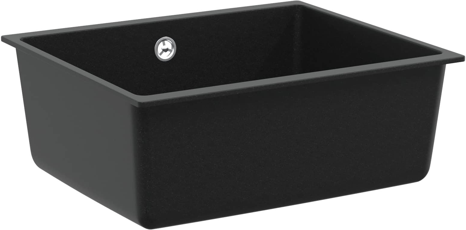 vidaXL Zlew Czarny 530 x 460 mm 80% Kwarc i 20% Żywica