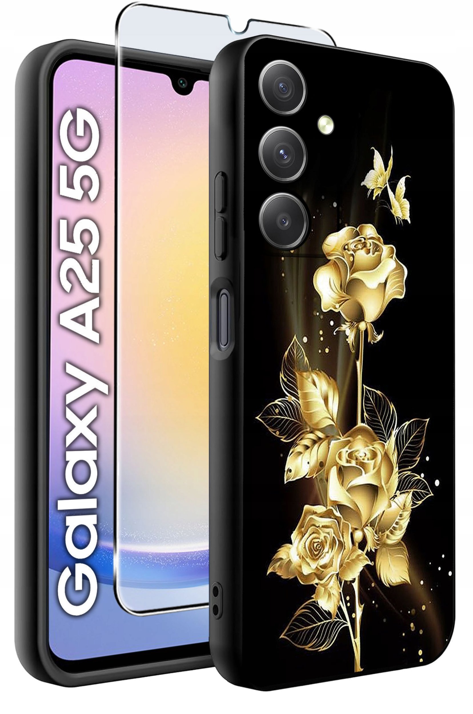 ETUI do Samsung A25 5G WZORY | SILIKONOWE MATT CASE + SZKŁO HARTOWANE 9H