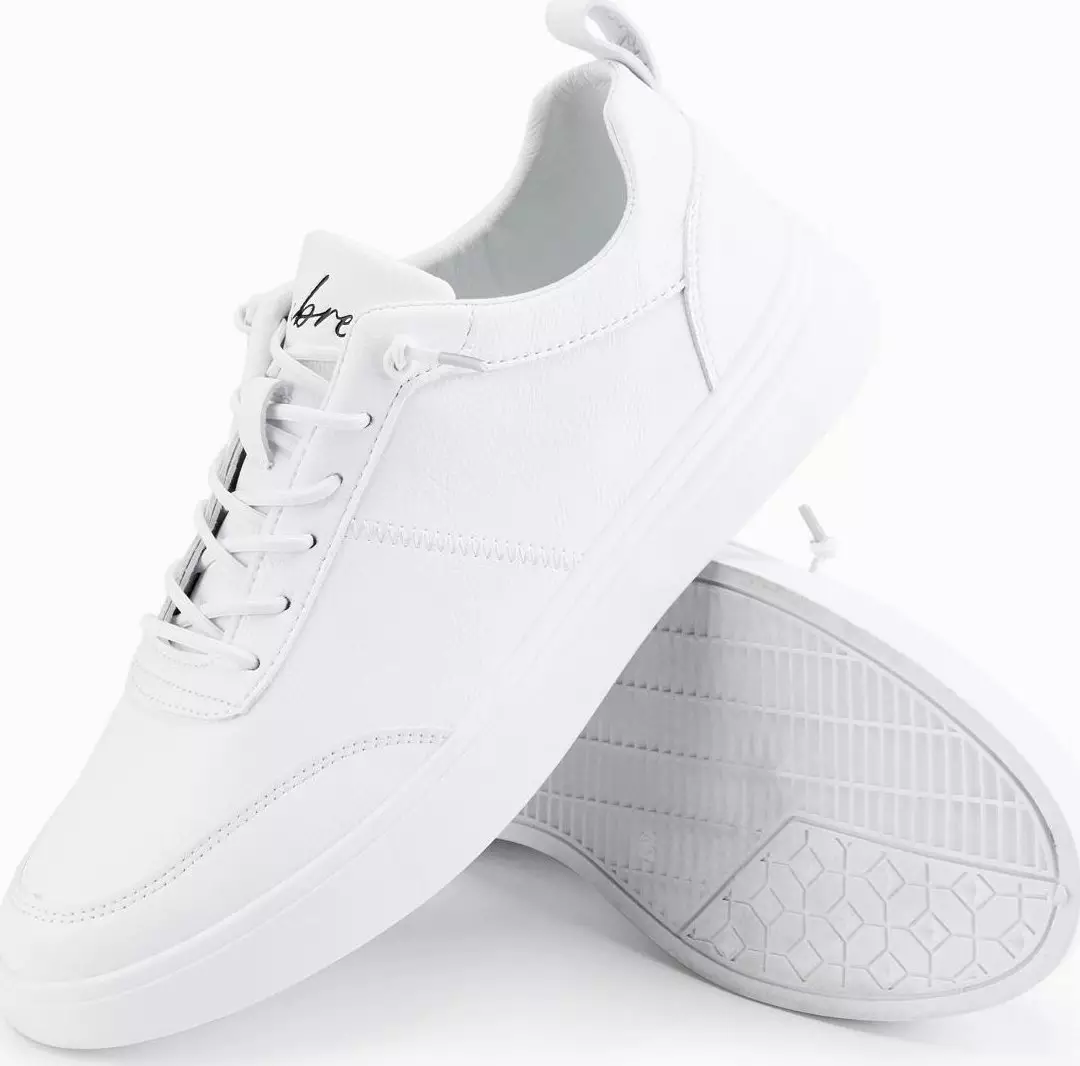 Monochromatyczne męskie buty w stylu sportowym z przeszyciami białe V1 OM-FOCS-0159 42